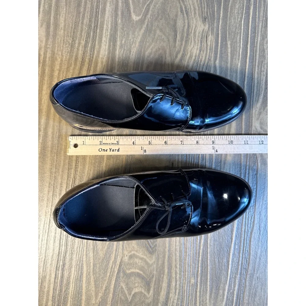 Capps Shoe Company Oxford Mens 10 D Black Patent Leather Military Dress Uniform